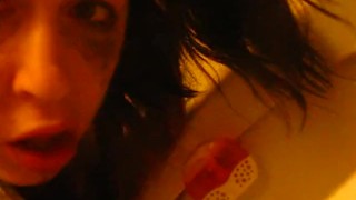 Licking the toilette