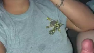 Wife sucks cock and takes massive facial and loves it