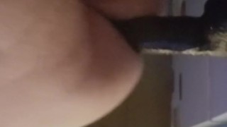 BBC bareback dildo ride