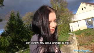 Public Agent Sexy brunette lady fucks and sucks to make ex jealous