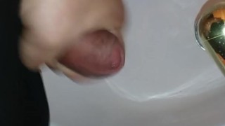 Jerking off quick cum shot