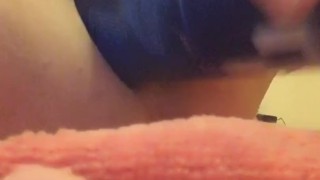 Watch me fuck my tight little pussy with a bottle