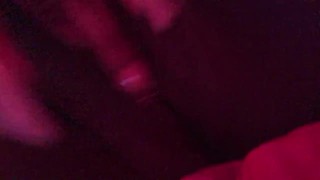 Horny ebony playing with her tight pussy