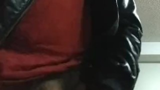 Standing over you jerking off with ass play and cum