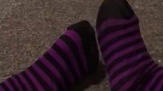 Curling Toes While Secretly Masturbating in Tights