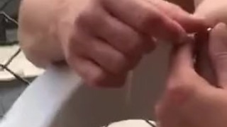 Public naked and pierced nipple play in last summer