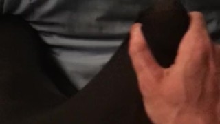 Solo male masturbating in tights
