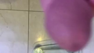 Jacking off my long hard stiff cock, cum