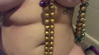Pinkangelxxx7- Playing With My Natural Tits Wearing Mardi Gras Maskkkk