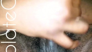 Huge cumshot out of fat black cock