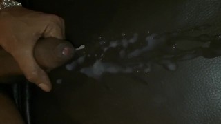 Cumshot On My Leather Couch