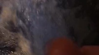 Stroking cock at Berkeley Hot Tubs. Big White dick.