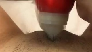 Pussy Clit Rub with Bottle Cap and Condom Massage ASMR