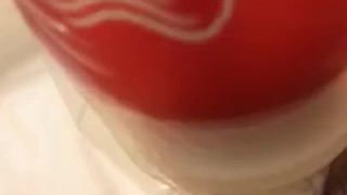Pussy Clit Rub with Bottle Cap and Condom Massage ASMR