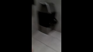 Peeing with the door unlocked because I couldn't figure out how to lock it