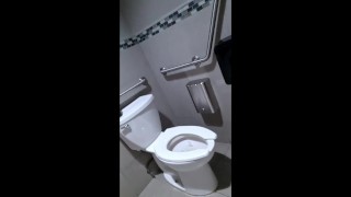Peeing with the door unlocked because I couldn't figure out how to lock it