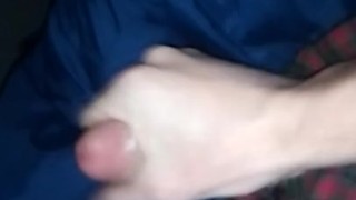 FIRST VIDEO tall guy uses own spit to jack off, plays with cum on his dick
