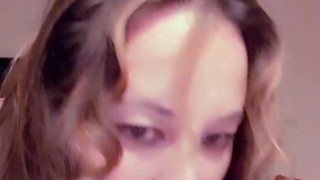 Girl gives dildo head