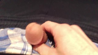 Masturbation through boxer shorts