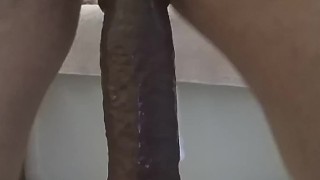 Nasty Mama Takes 12 Inch Dildo Balls Deep
