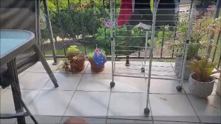 My morning boner on the balcony