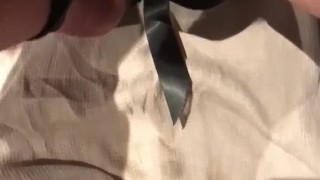 Hot mature with kinky feet fingering her WET pussy