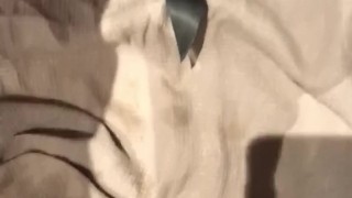 Hot mature with kinky feet fingering her WET pussy