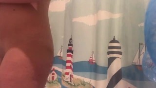 Wash boobs , pussy and fluffy butt in the shower