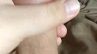 Playing with my huge cock
