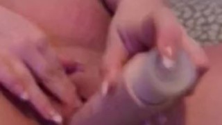 Wife makes herself cum and squirt big toy