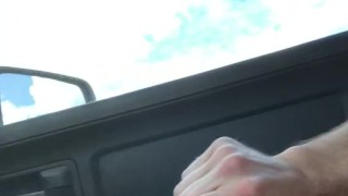 Riding in a car naked. Flashing a trucker. Stroking.