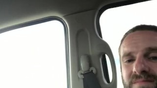Riding in a car naked. Flashing a trucker. Stroking.