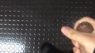 public jerk on stairwell