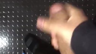 public jerk on stairwell