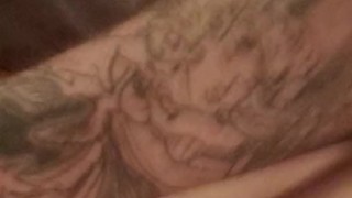 Tattooed Giant Leaves Red Head Pixie trembling, gaping, and cream filled. P