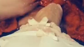 Sexy Blonde Girl Trap Rubs Her Pussy