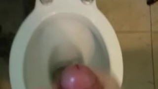 Shooting far in the bathroom.