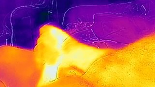Flir Thermal solo man masturbating