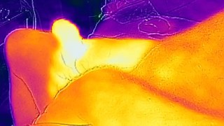Flir Thermal solo man masturbating