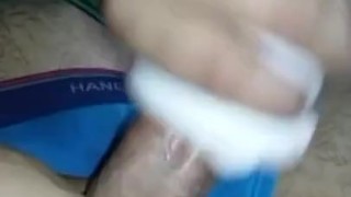 Masturbating with sleeve