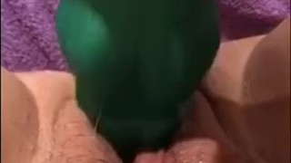 college teen pounds her pussy with dildos on Snapchat