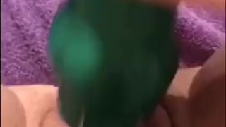 college teen pounds her pussy with dildos on Snapchat