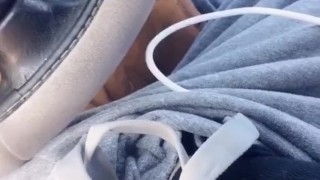 sub baby makes herself cum in a public parking lot