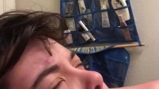 stoned femboy gagging