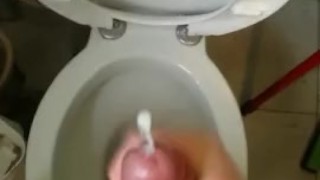 Really horny in the bathroom.