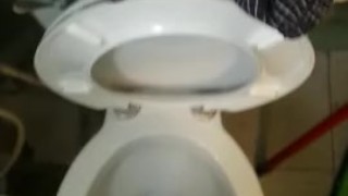 Really horny in the bathroom.