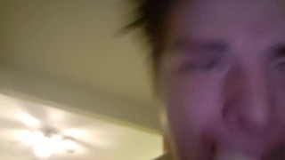 First time attempting to deep throat with dildo