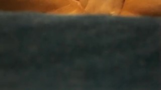 Very wet and sloppy pussy fisting at desk