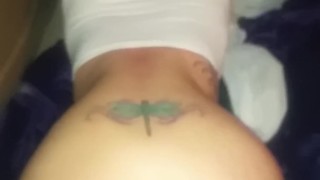 Hot bitch pisses in white panties