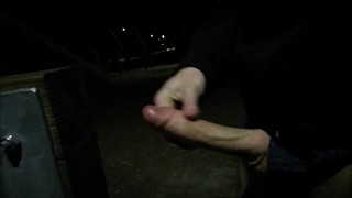 Jerking off in a public outdoor gym